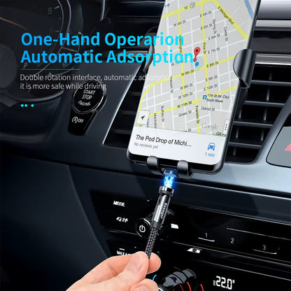 540° Rotating Magnetic Fast Charging Cable for Micro USB and Type C Devices, Compatible with Iphone and Xiaomi